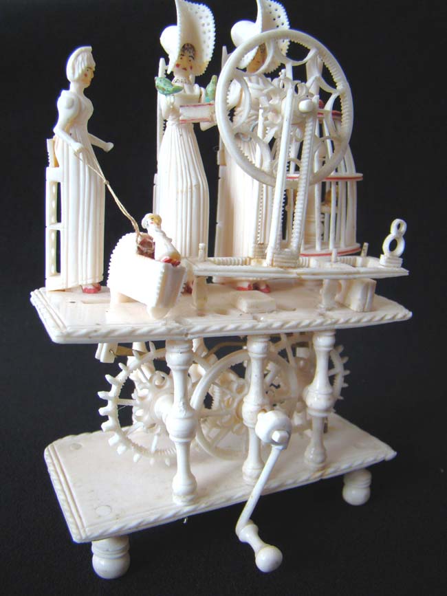 An Absolutely Amazing French Napoleonic War period Prisoner-of-War bone 'Spinning Jenny' circa 1795-1810